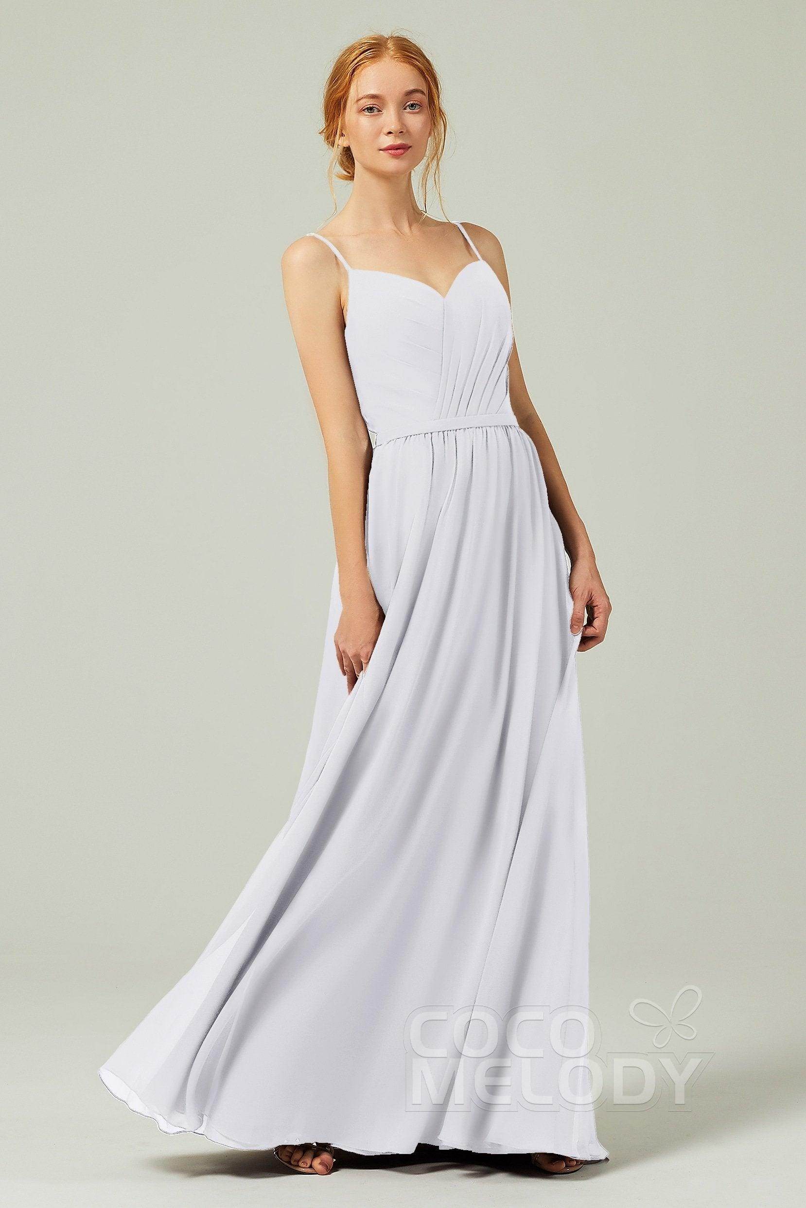 A-Line Floor Length Chiffon Bridesmaid Dress CB0296 - COCOMELODY